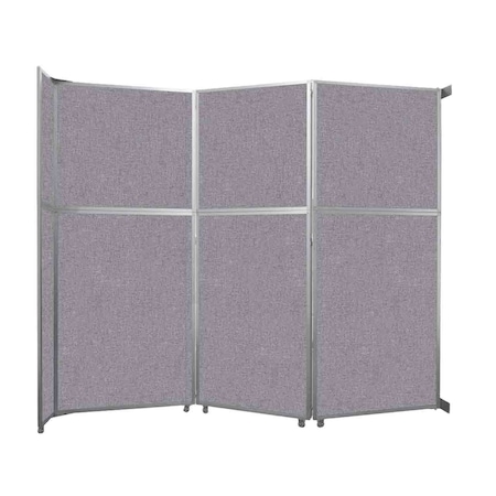 Versare Operable Wall Folding Room Divider 11'9" x 10'3/4" Cloud Gray Fabric 1070308-1